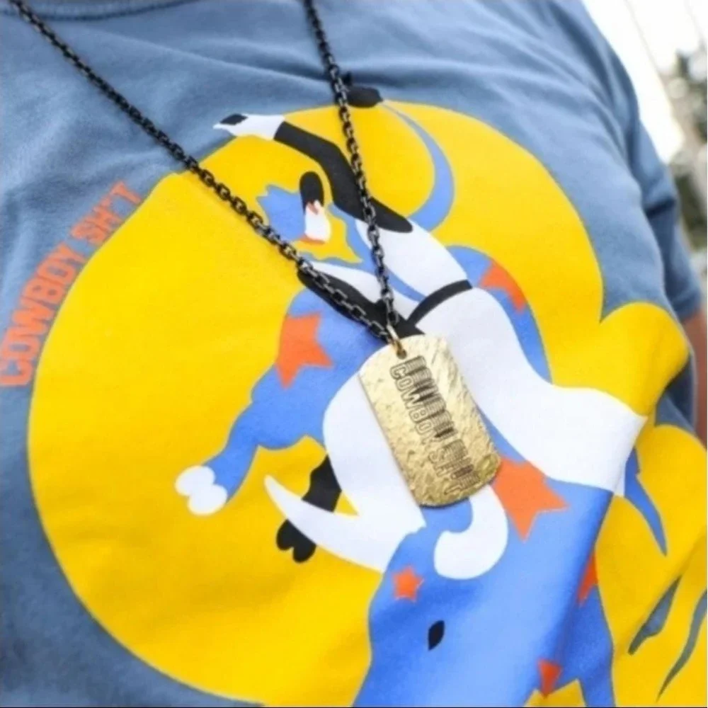 Montana Silversmiths‎ Men's Cowboy Sh*t 24K Gold Dog Tag Necklace MSRP $70 NEW